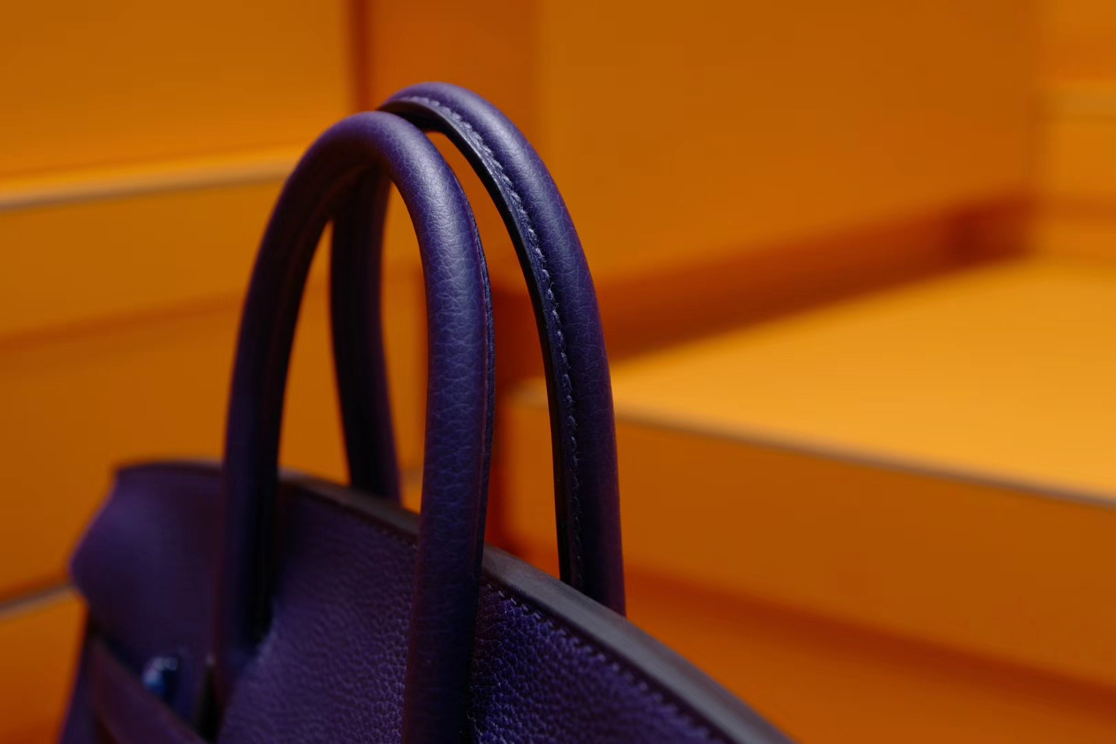 爱马仕包包官网 Birkin 25cm M3墨水蓝 Togo 银扣