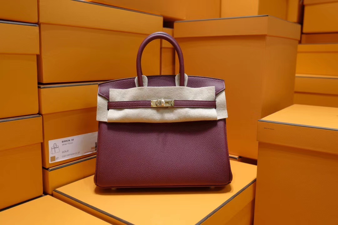 Hermes Birkin 25cm Togo 9D珊瑚红色 金扣