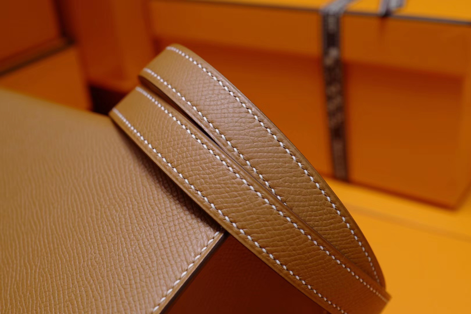 店长推荐：Hermes Kelly25cm 金棕色 Epsom 金扣