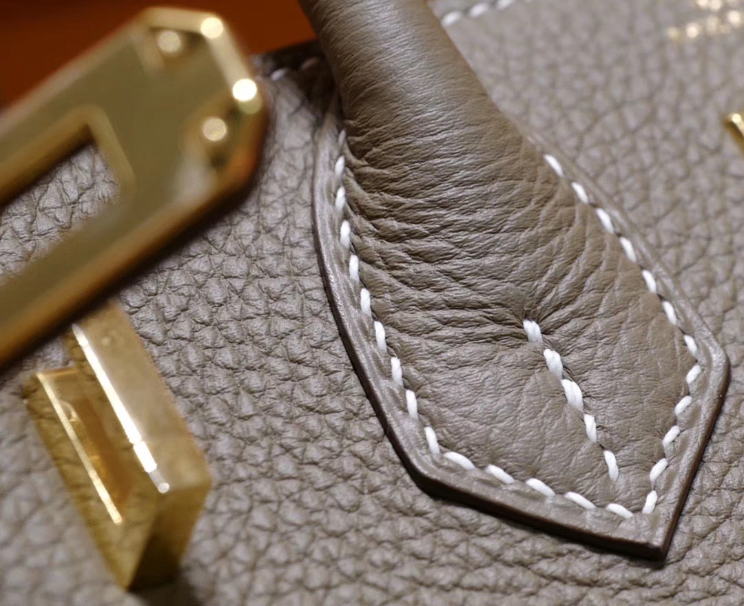 VIP一级品：Hermes Birkin 25cm 18大象灰色togo皮 金扣