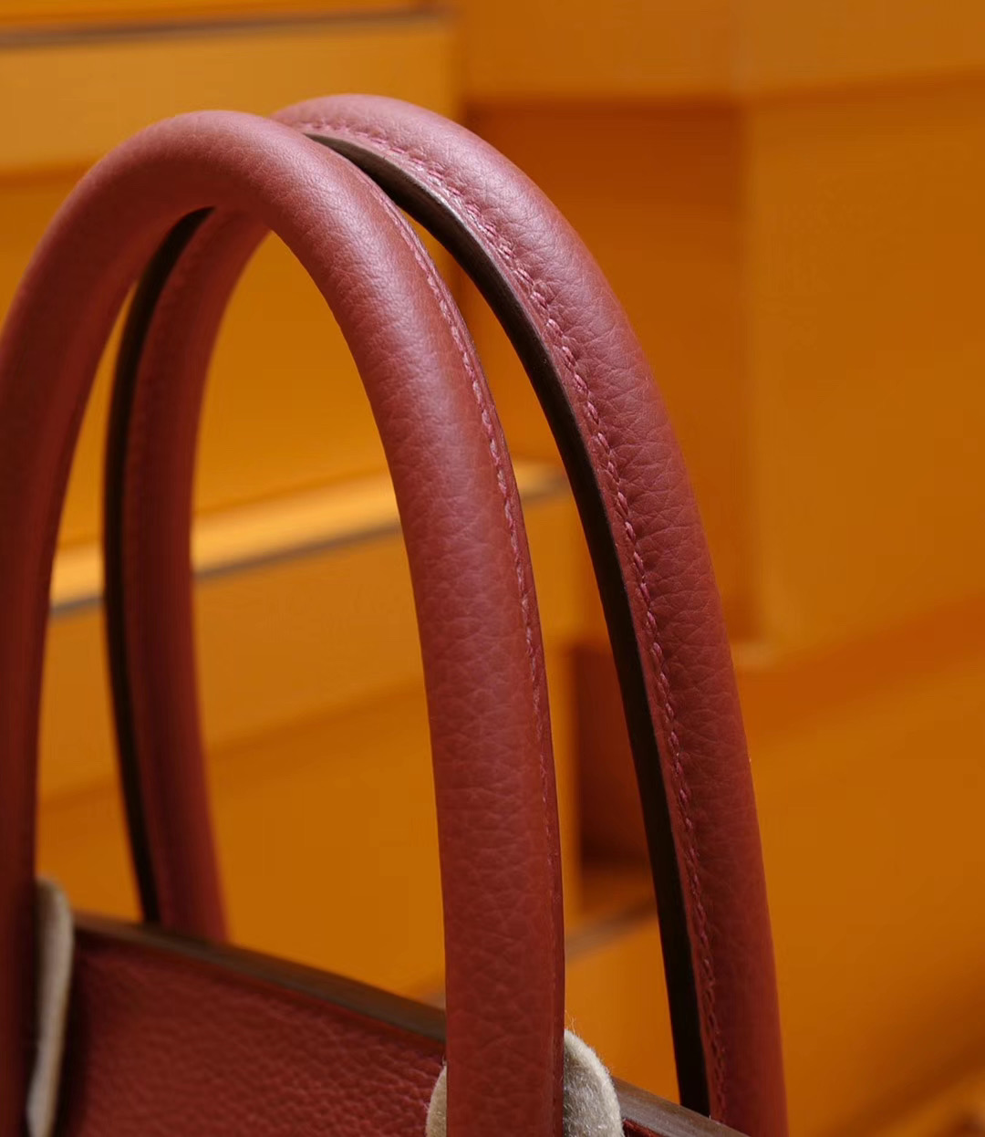 VIP一级品：爱马仕Hermes 铂金包 Birkin 30CM 朱砂红 Togo 金扣