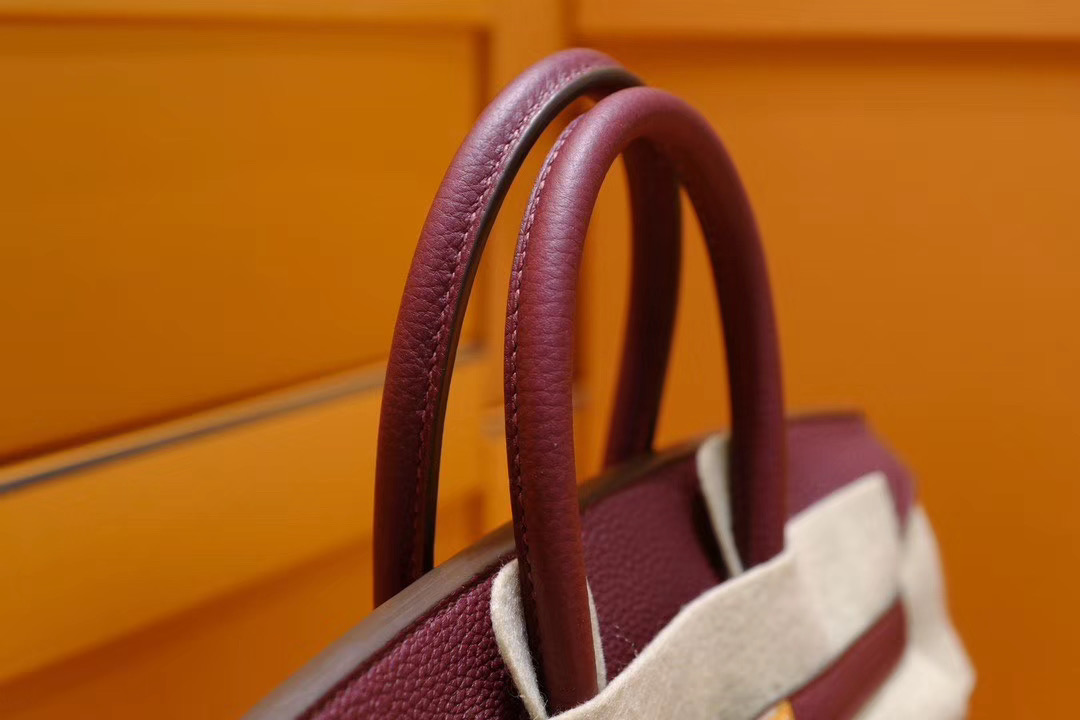 Hermes Birkin 25cm Togo 9D珊瑚红色 金扣