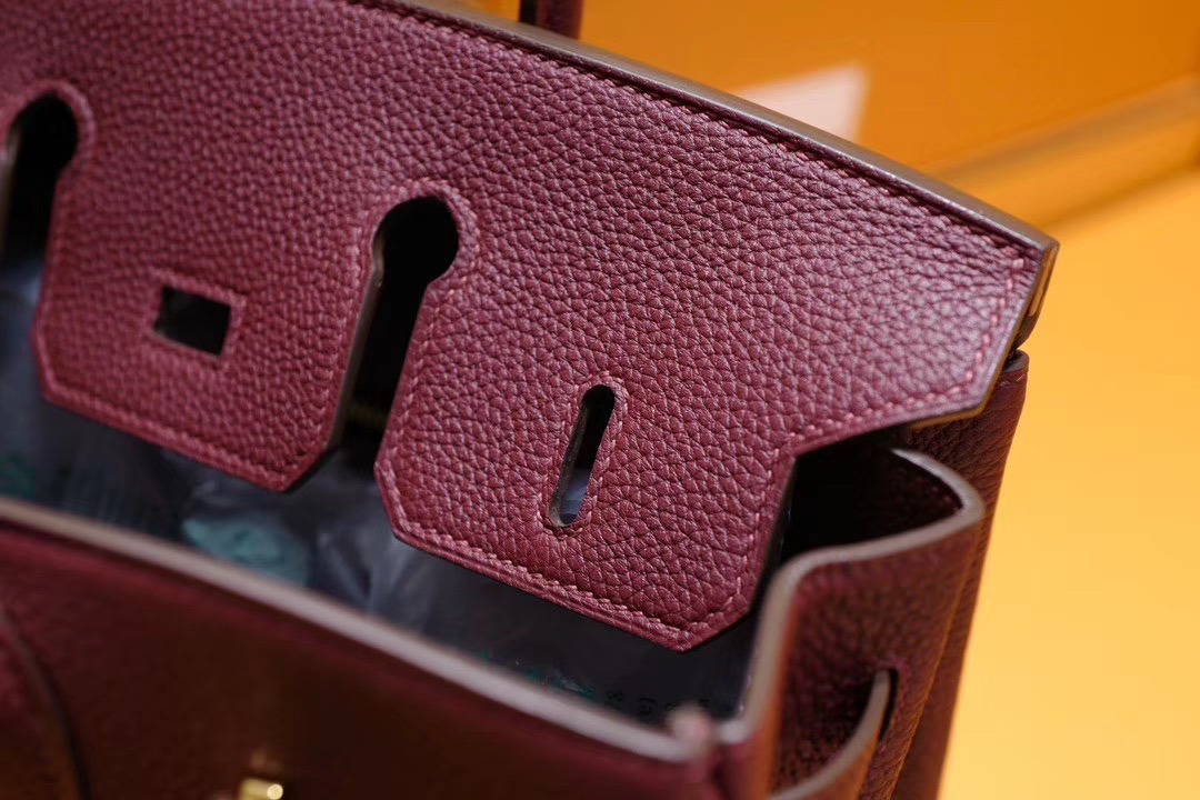 Hermes Birkin 25cm Togo 9D珊瑚红色 金扣