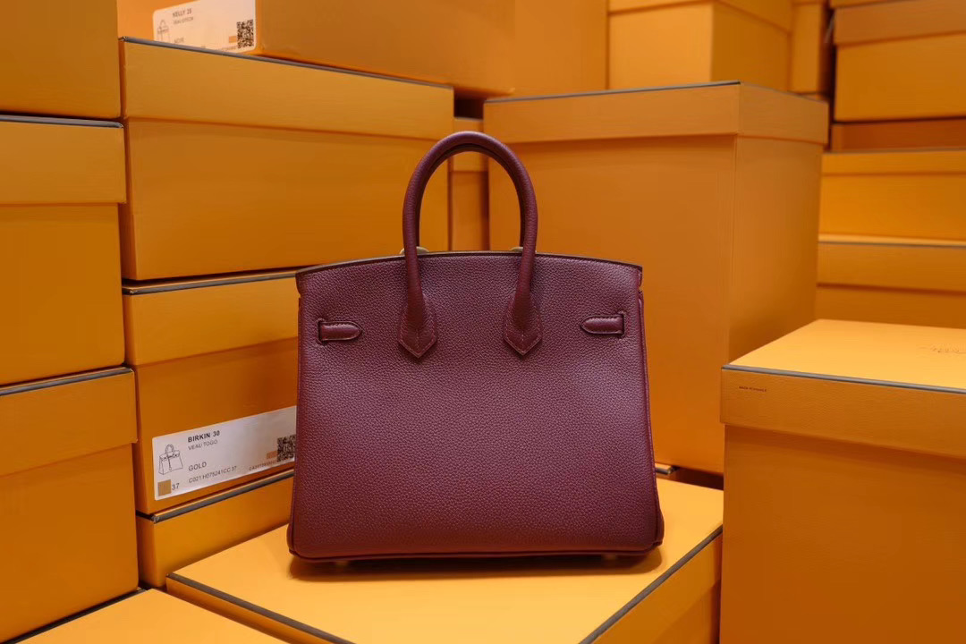 Hermes Birkin 25cm Togo 9D珊瑚红色 金扣