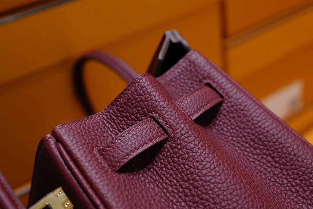 Hermes Birkin 25cm Togo 9D珊瑚红色 金扣