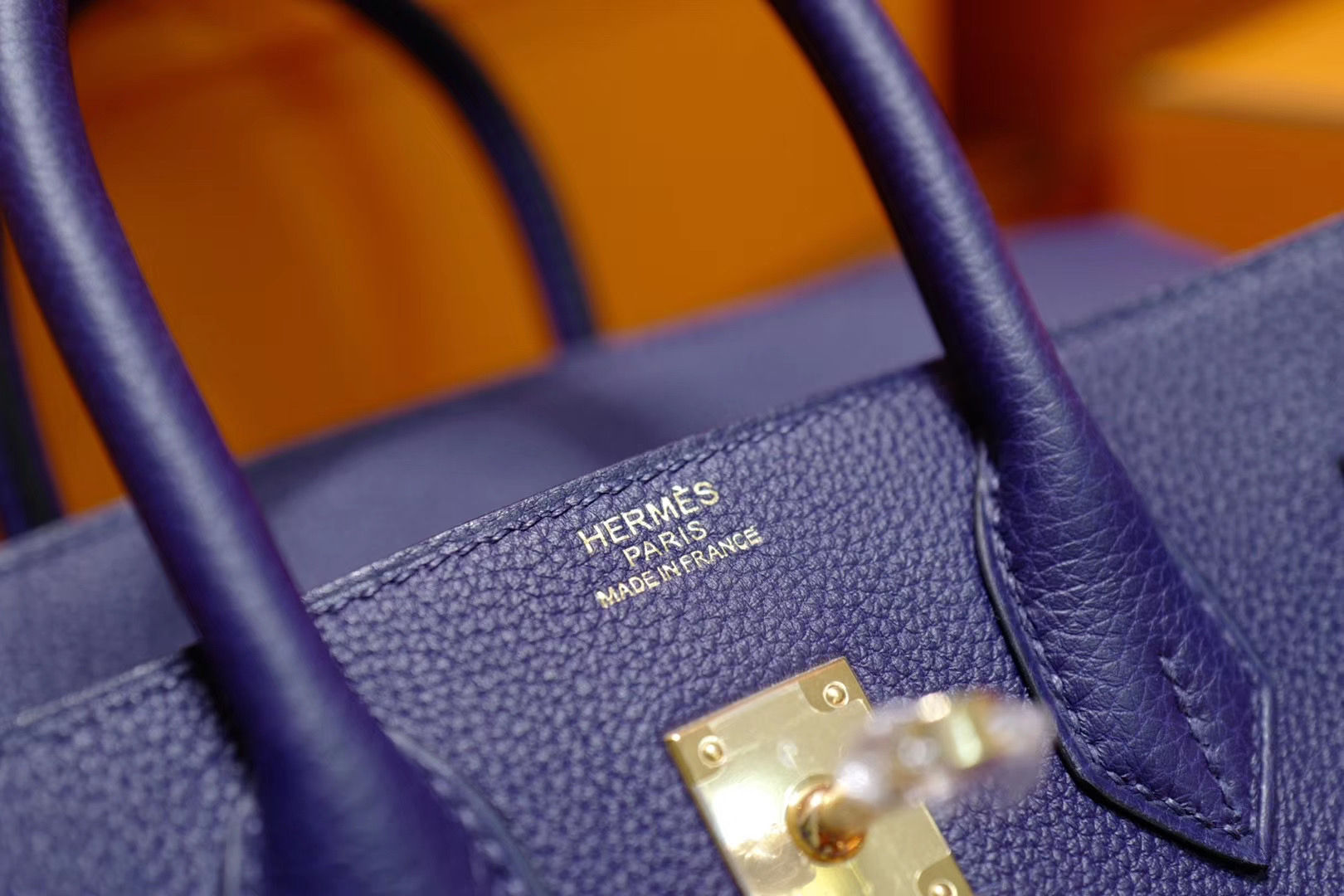 爱马仕包包官网 Birkin 25cm M3墨水蓝 Togo 银扣
