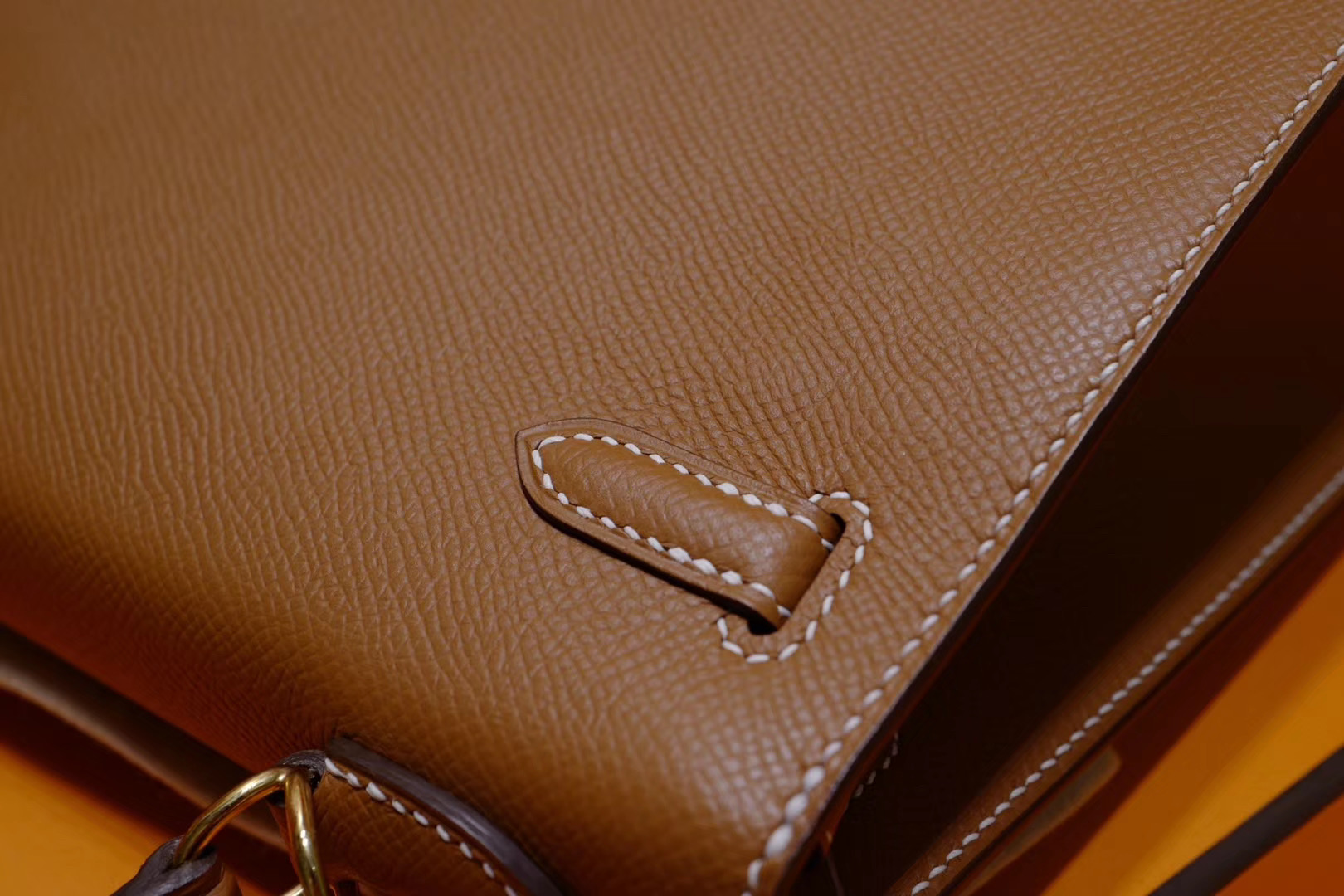 店长推荐：Hermes Kelly25cm 金棕色 Epsom 金扣