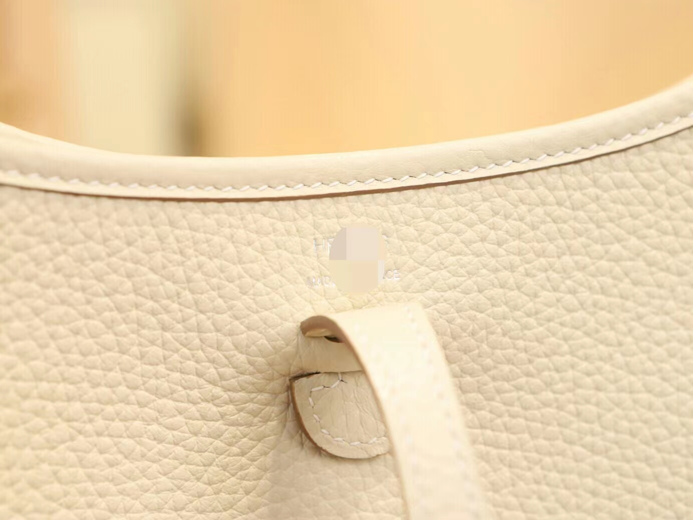 爱马仕Hermes Mini Evelyne 16CM 奶昔白拼小鸡黄肩带伊芙琳女包 银扣