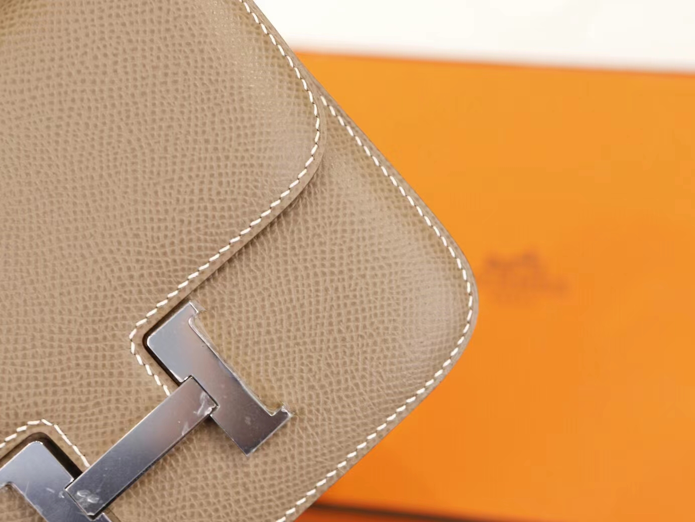 爱马仕迷你康斯坦包 Hermes Constance Micro 14CM 大象灰Epsom皮 银扣