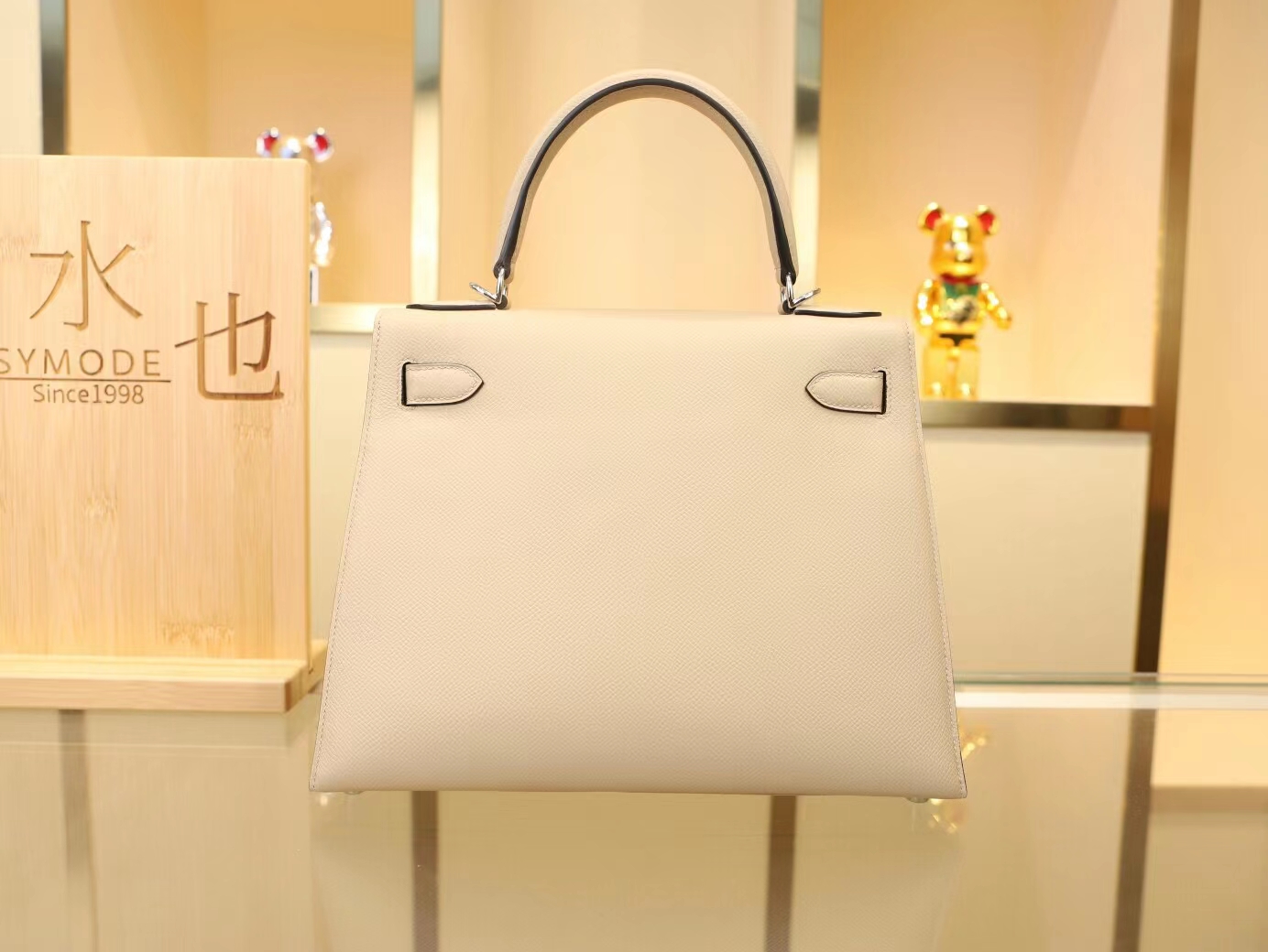 Hermes包包官网 爱马仕S2风衣灰Epsom牛皮凯莉包Kelly28CM 银扣