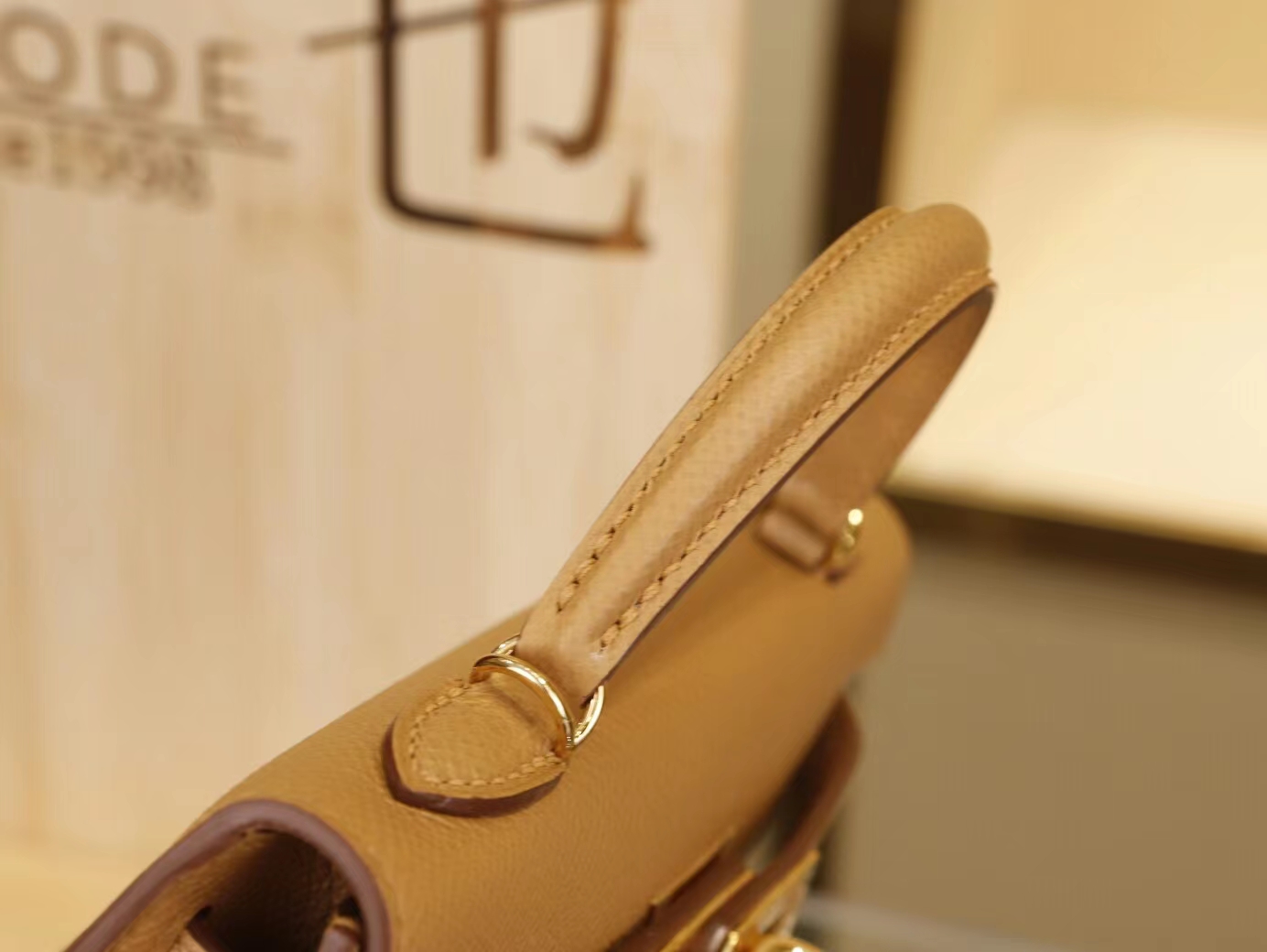 爱马仕迷你凯莉包2代 Hermes mini Kelly2代 4B饼干色Biscuit Epsom牛皮