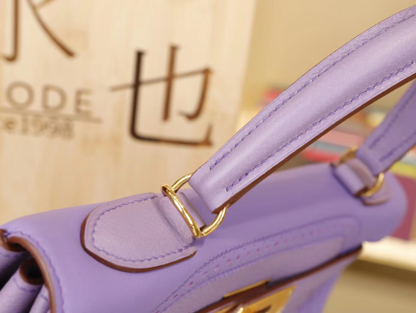 Hermes Kelly28CM 爱马仕限量蕾丝Ghillies系列凯莉包丁香紫lilas