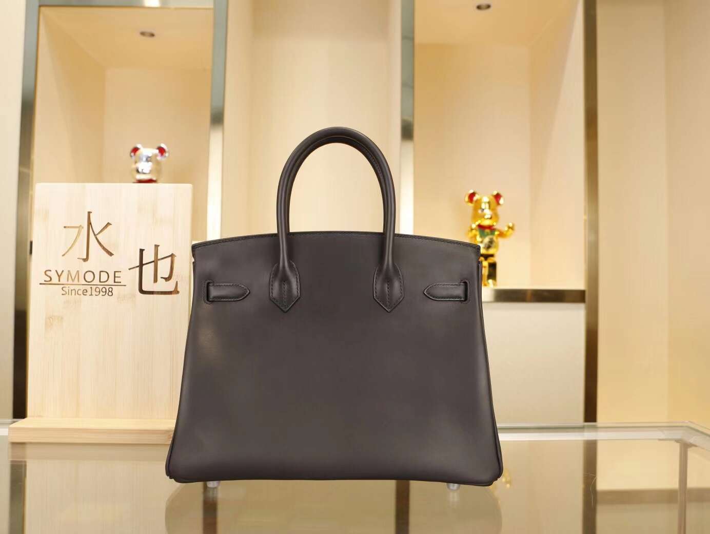 Hermes包包价格 爱马仕黑色马鞍皮铂金包Birkin30CM 银扣