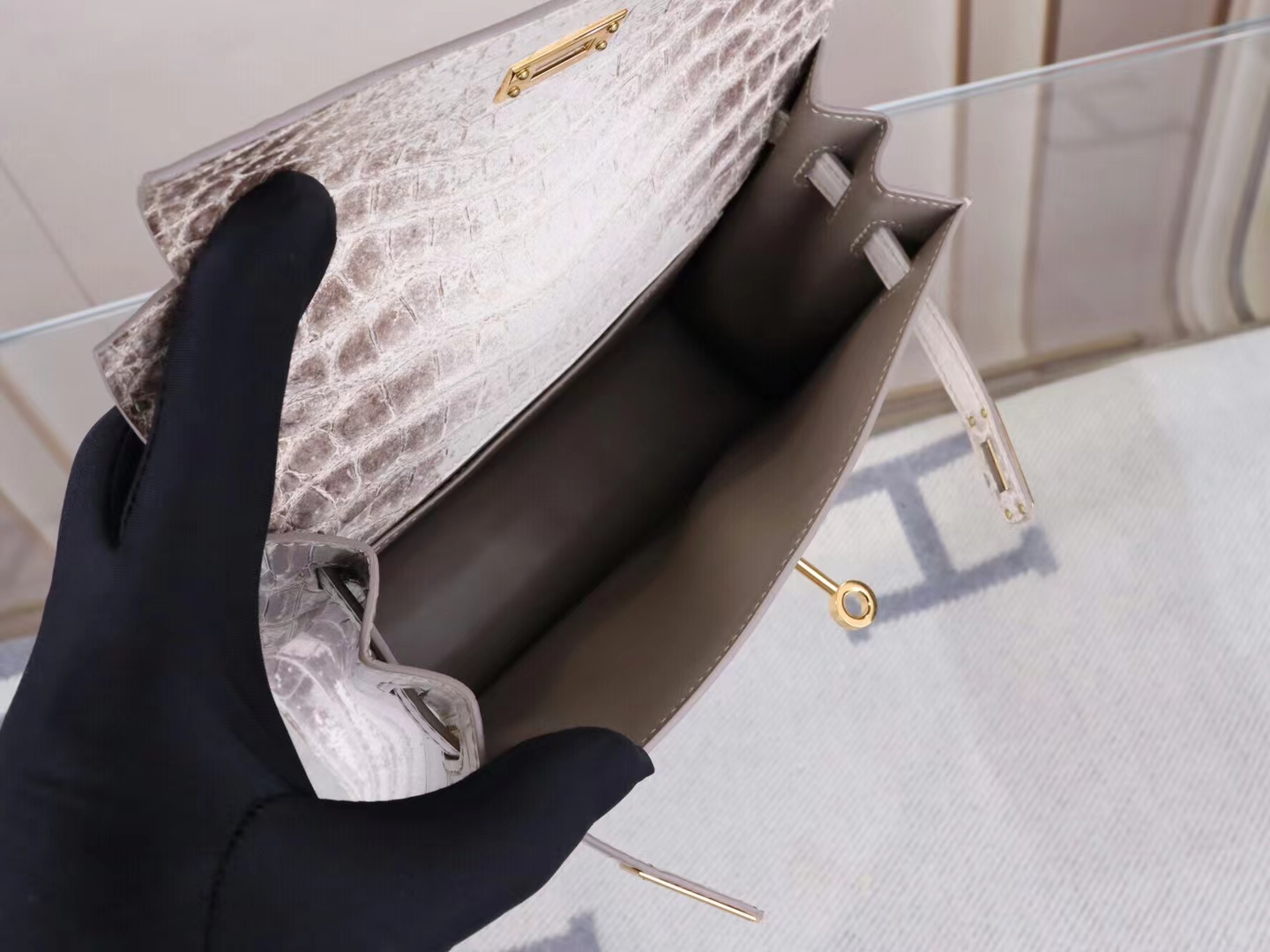 Hermes kelly danse 22CM 爱马仕喜马拉雅雾面鳄鱼皮单肩斜挎包