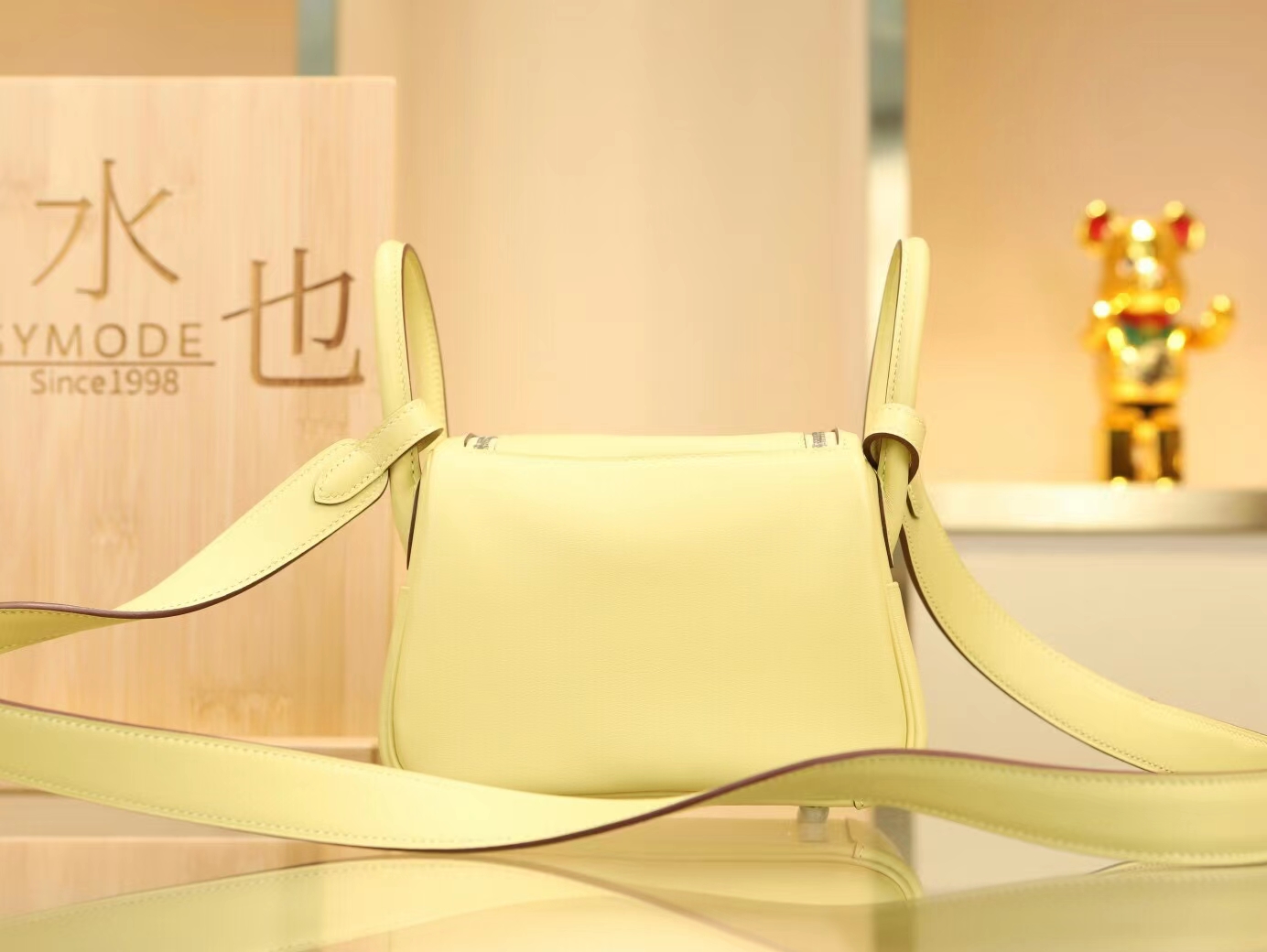 Hermes爱马仕迷你琳迪包Mini Lindy 1Z小鸡黄Swift牛皮 银扣