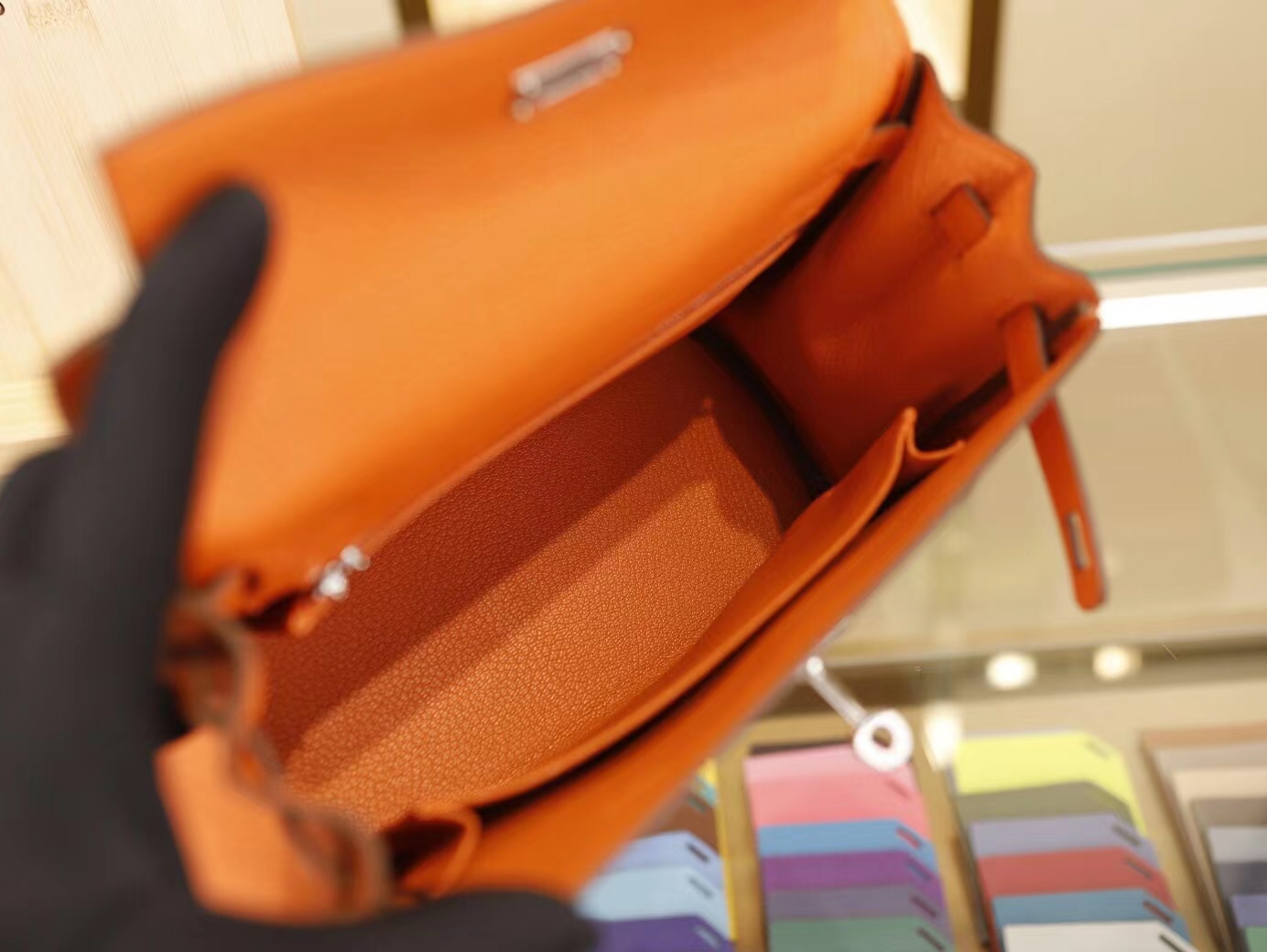 Hermes Kelly25CM 爱马仕CC93经典橙色Togo牛皮凯莉包手提包 金银扣