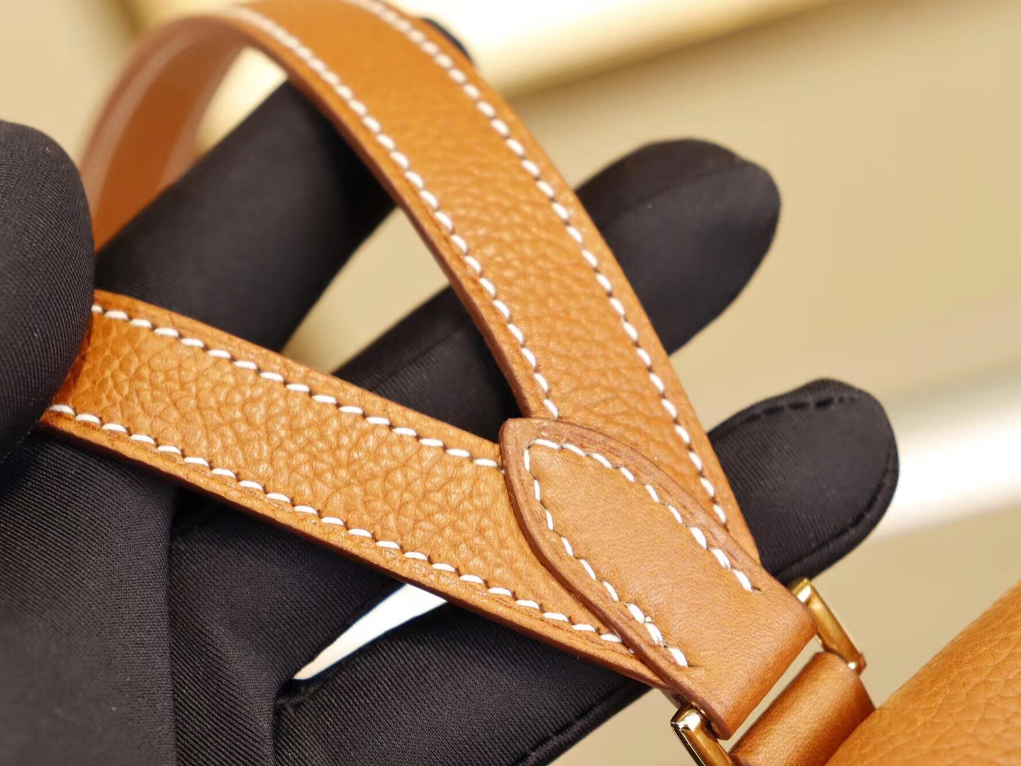 Hermes Kelly Ado 22CM 爱马仕棕色福宝马鞍皮双肩包后背包 金扣