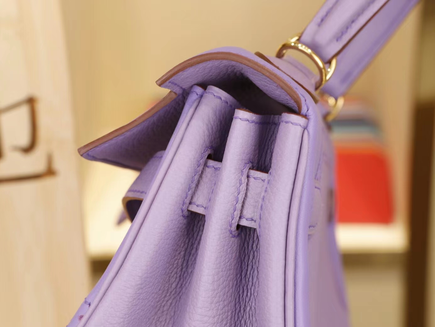 Hermes Kelly28CM 爱马仕限量蕾丝Ghillies系列凯莉包丁香紫lilas