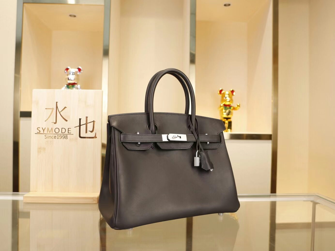 Hermes包包价格 爱马仕黑色马鞍皮铂金包Birkin30CM 银扣