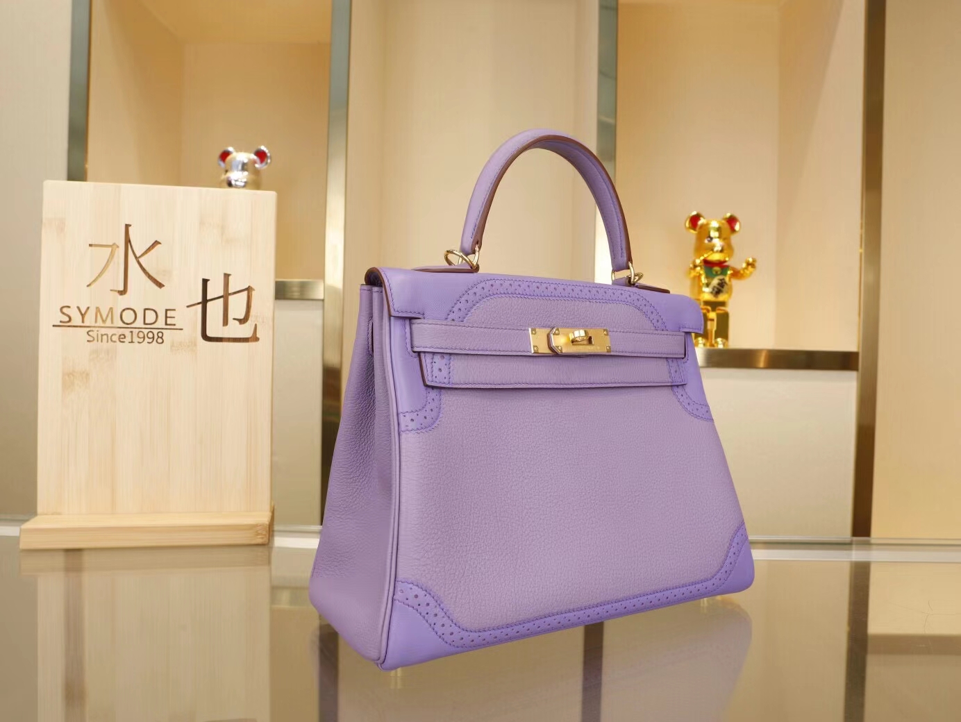 Hermes Kelly28CM 爱马仕限量蕾丝Ghillies系列凯莉包丁香紫lilas