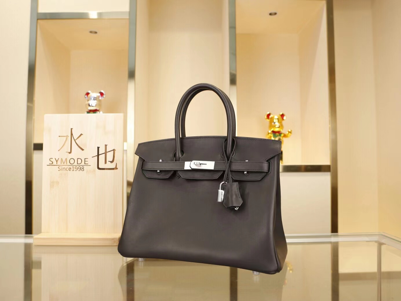 Hermes包包价格 爱马仕黑色马鞍皮铂金包Birkin30CM 银扣