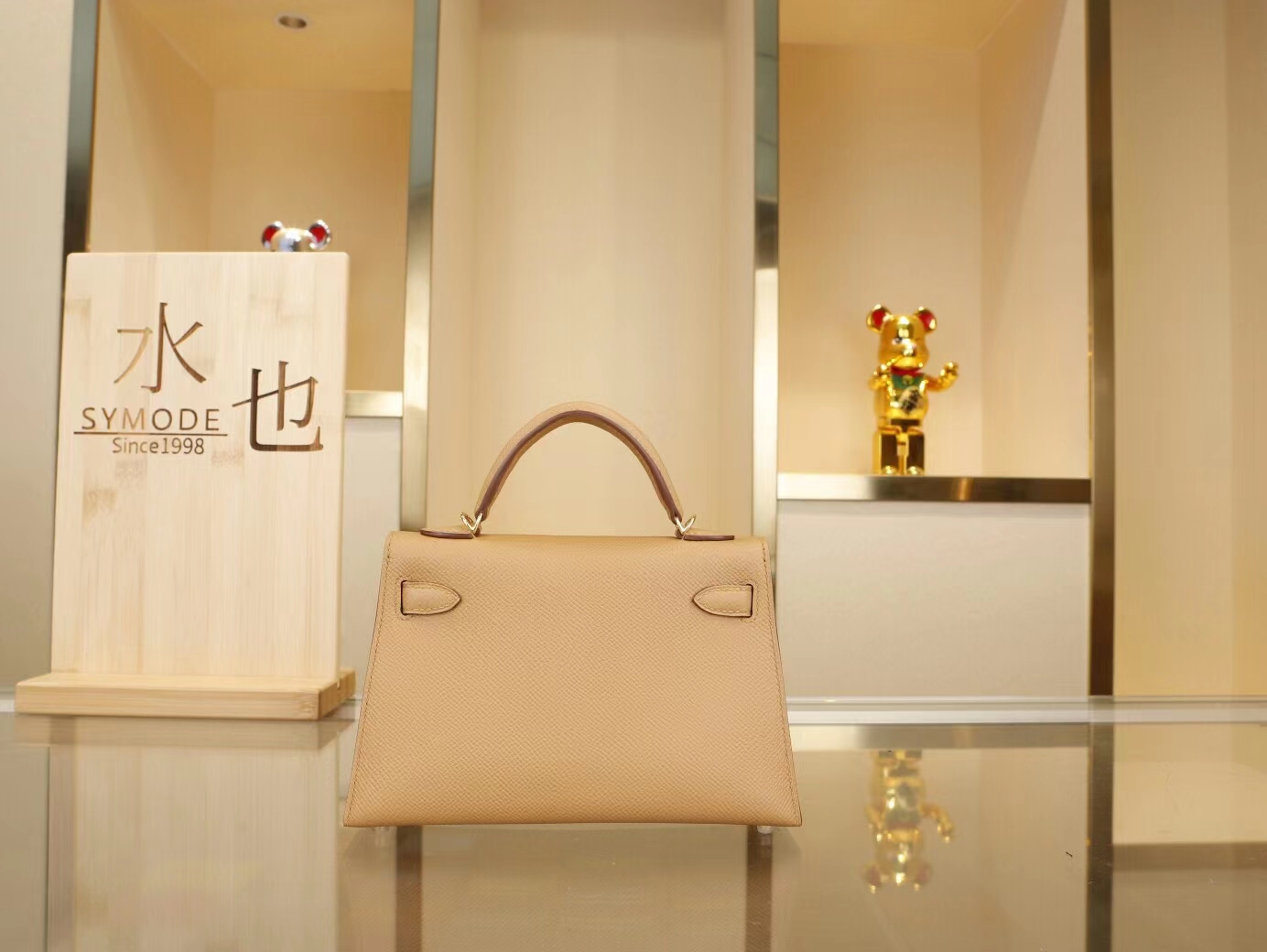 爱马仕迷你凯莉包2代 Hermes mini Kelly2代 4B饼干色Biscuit Epsom牛皮