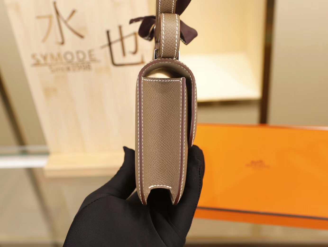 爱马仕迷你康斯坦包 Hermes Constance Micro 14CM 大象灰Epsom皮 银扣