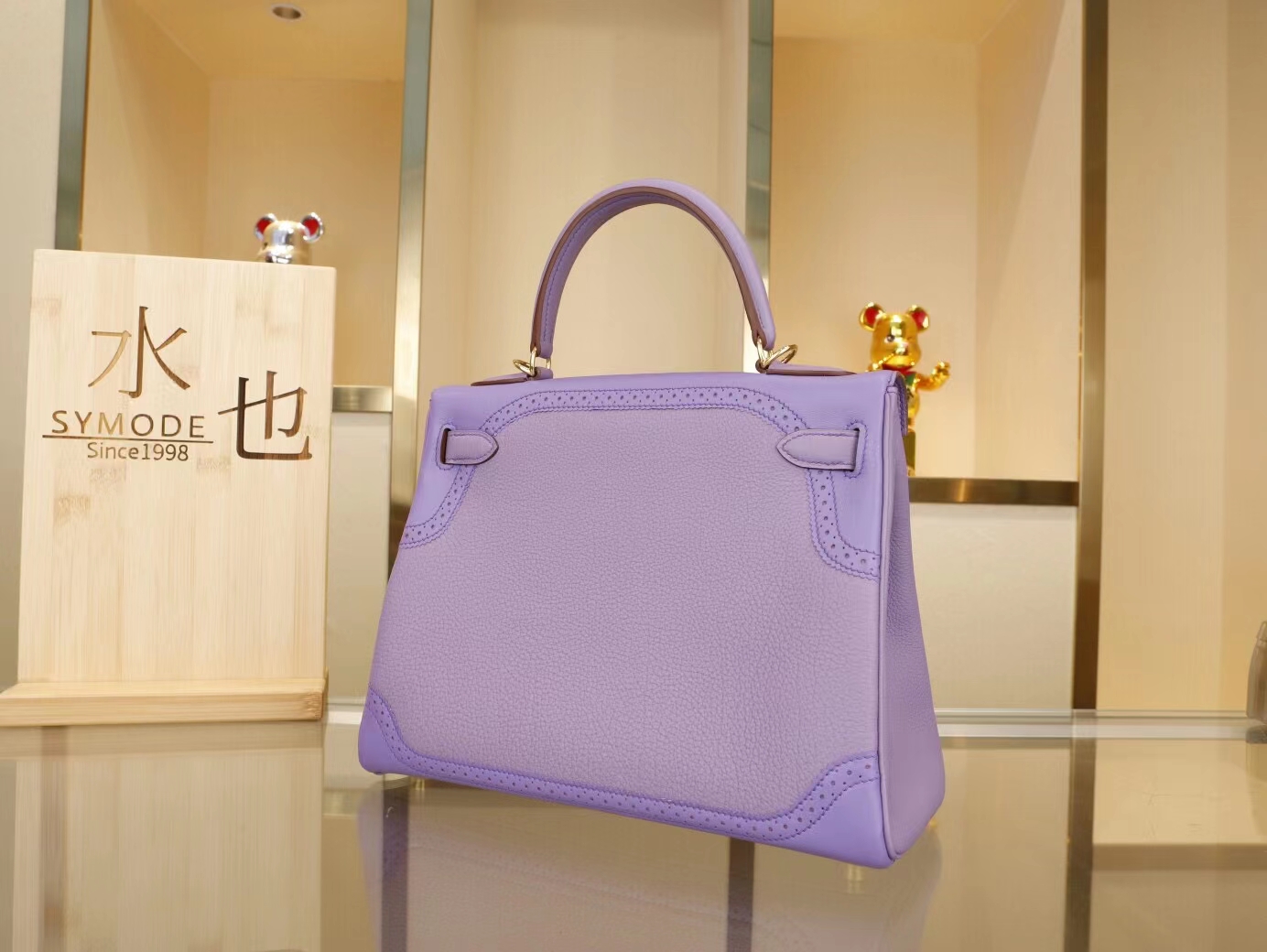 Hermes Kelly28CM 爱马仕限量蕾丝Ghillies系列凯莉包丁香紫lilas