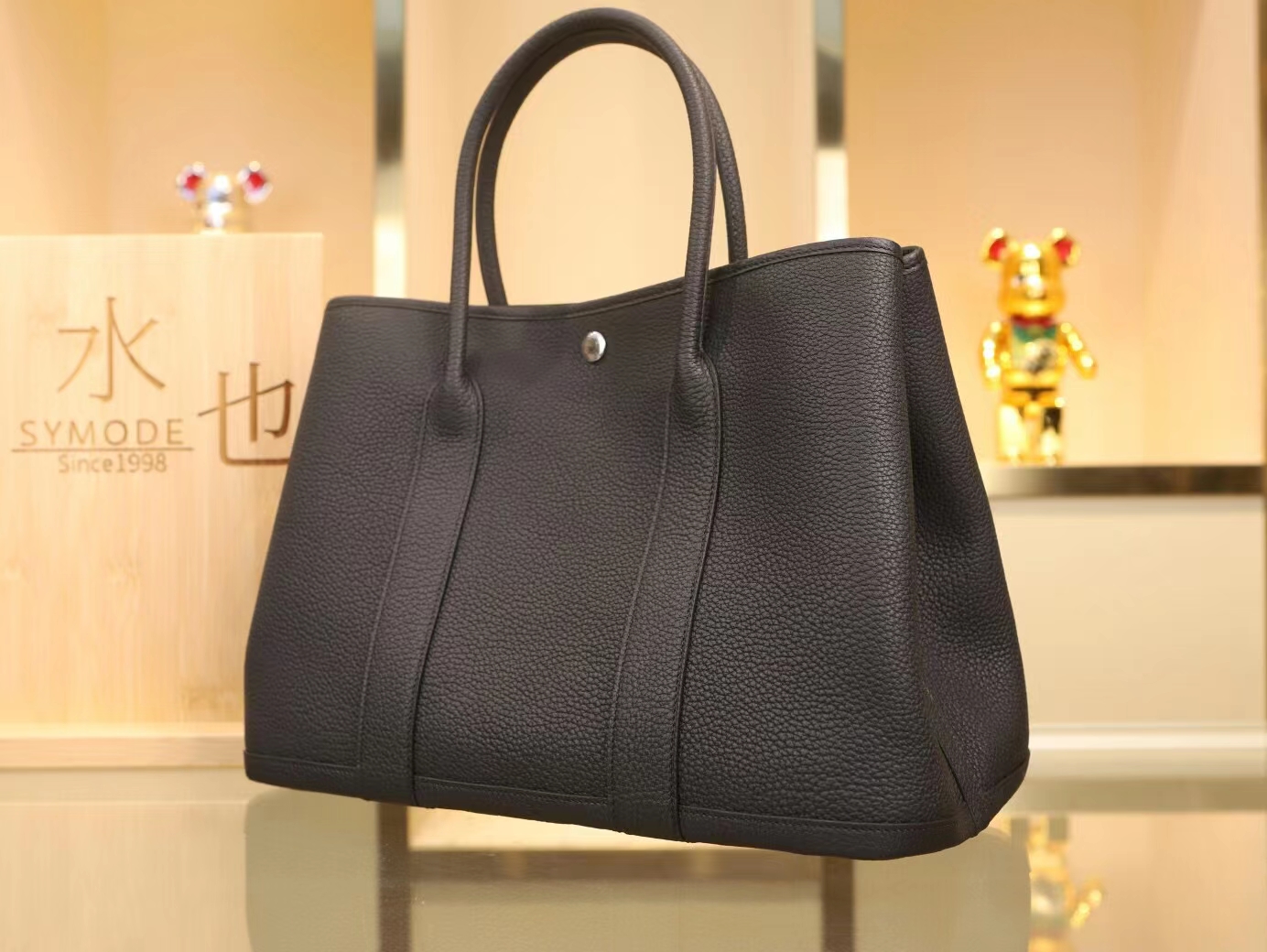 Hermes Garden Party30/36CM 爱马仕黑色Negonda皮花园包手提包