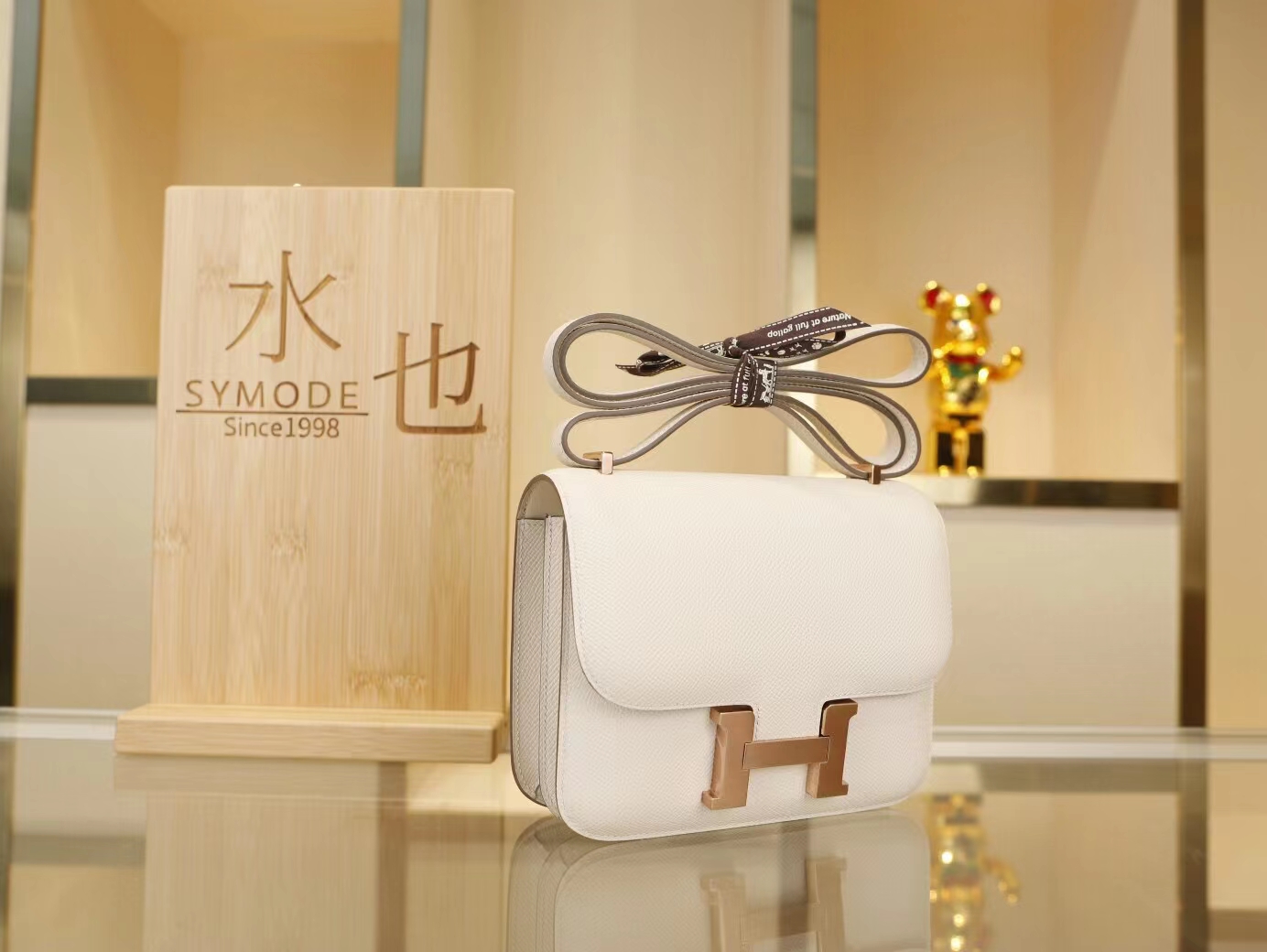 爱马仕康斯坦包 Hermes Constance18CM Epsom掌纹牛皮 玫瑰金扣