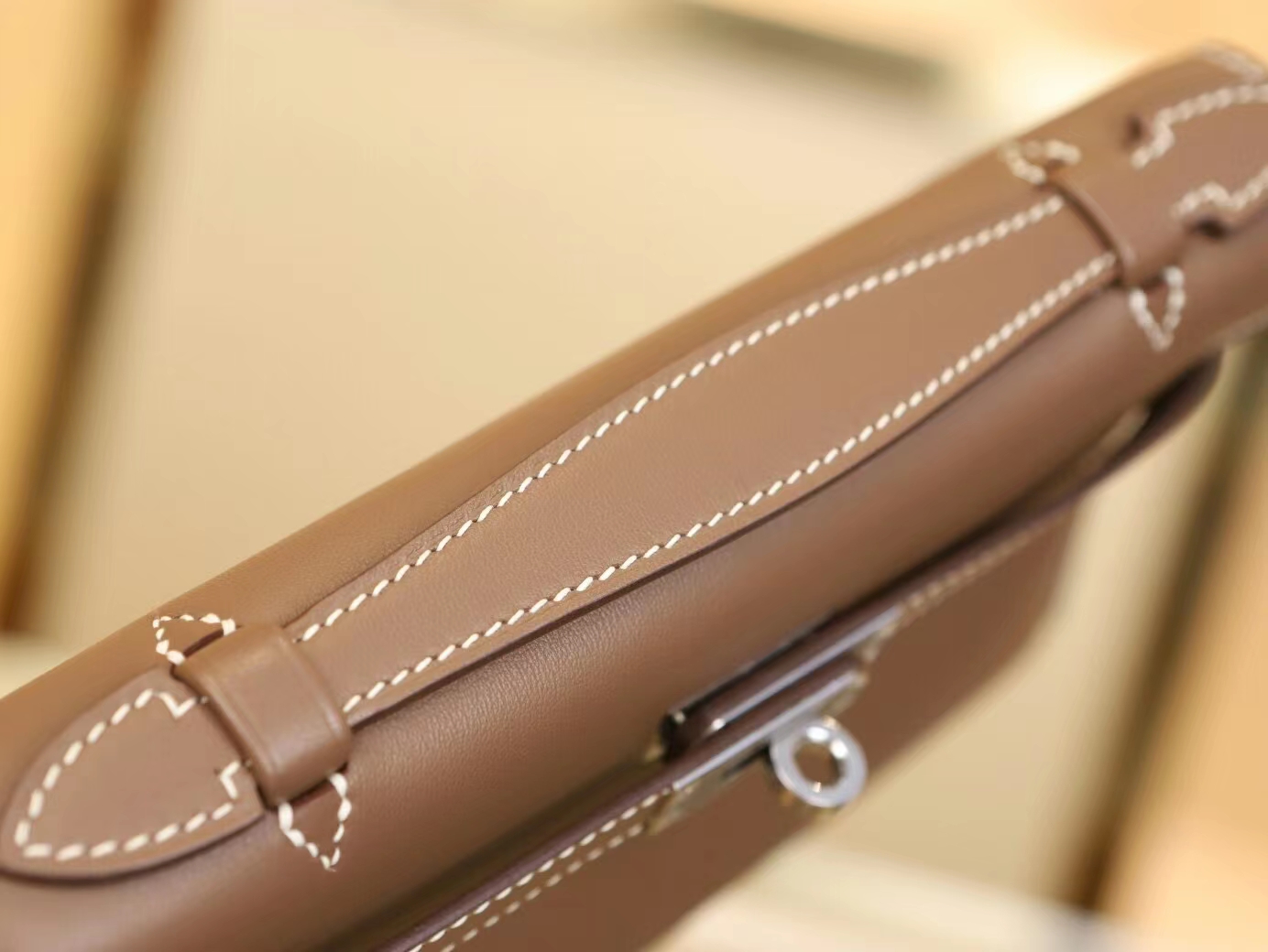 爱马仕一代迷你凯莉包 Hermes大象灰Swift小牛皮mini kelly pochette 1代 22cm