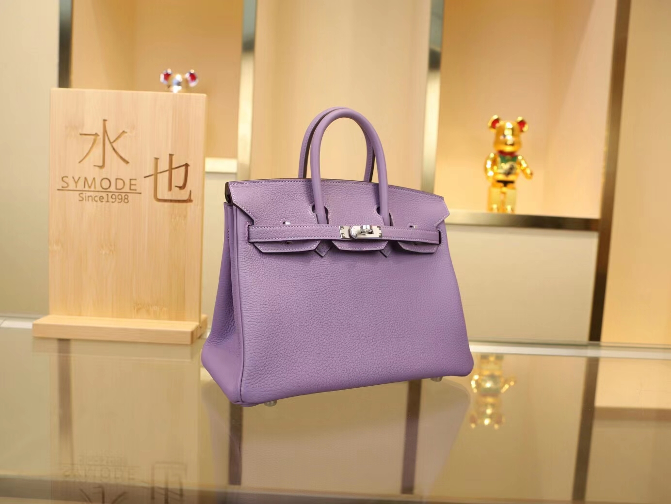 爱马仕包包定制 Hermes Birkin25CM 丁香紫Lilas Togo皮铂金包 银扣