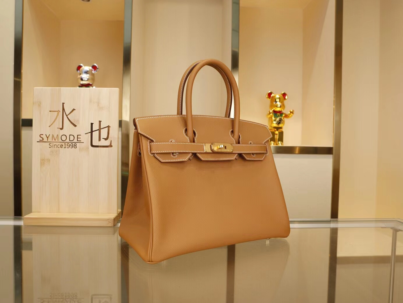 Hermes Birkin30CM 爱马仕CC37金棕色Epsom牛皮铂金包 金扣