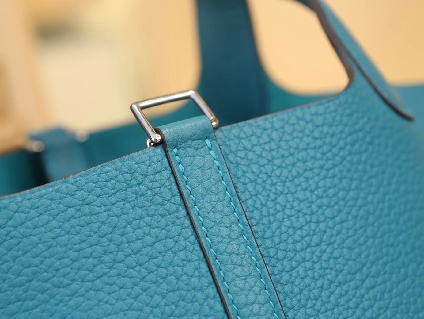 水也名品爱马仕包包 Hermes Picotin Lock18/22CM 7W伊兹密尔蓝菜篮子包