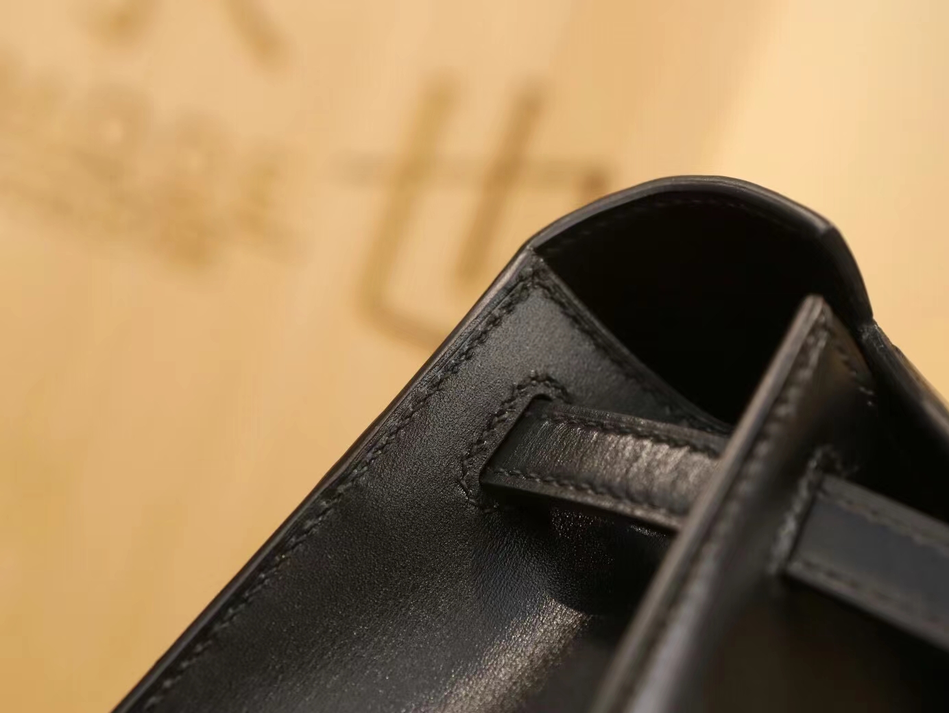 爱马仕迷你凯莉包一代全黑So Black 黑色Swift皮Kelly Pochette1代22cm
