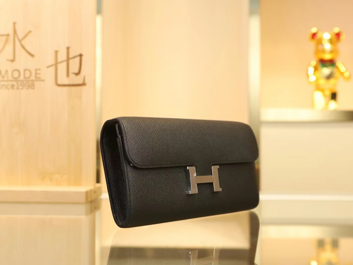 Hermes Constance to go woc 爱马仕黑色Epsom皮康斯坦空姐包钱包