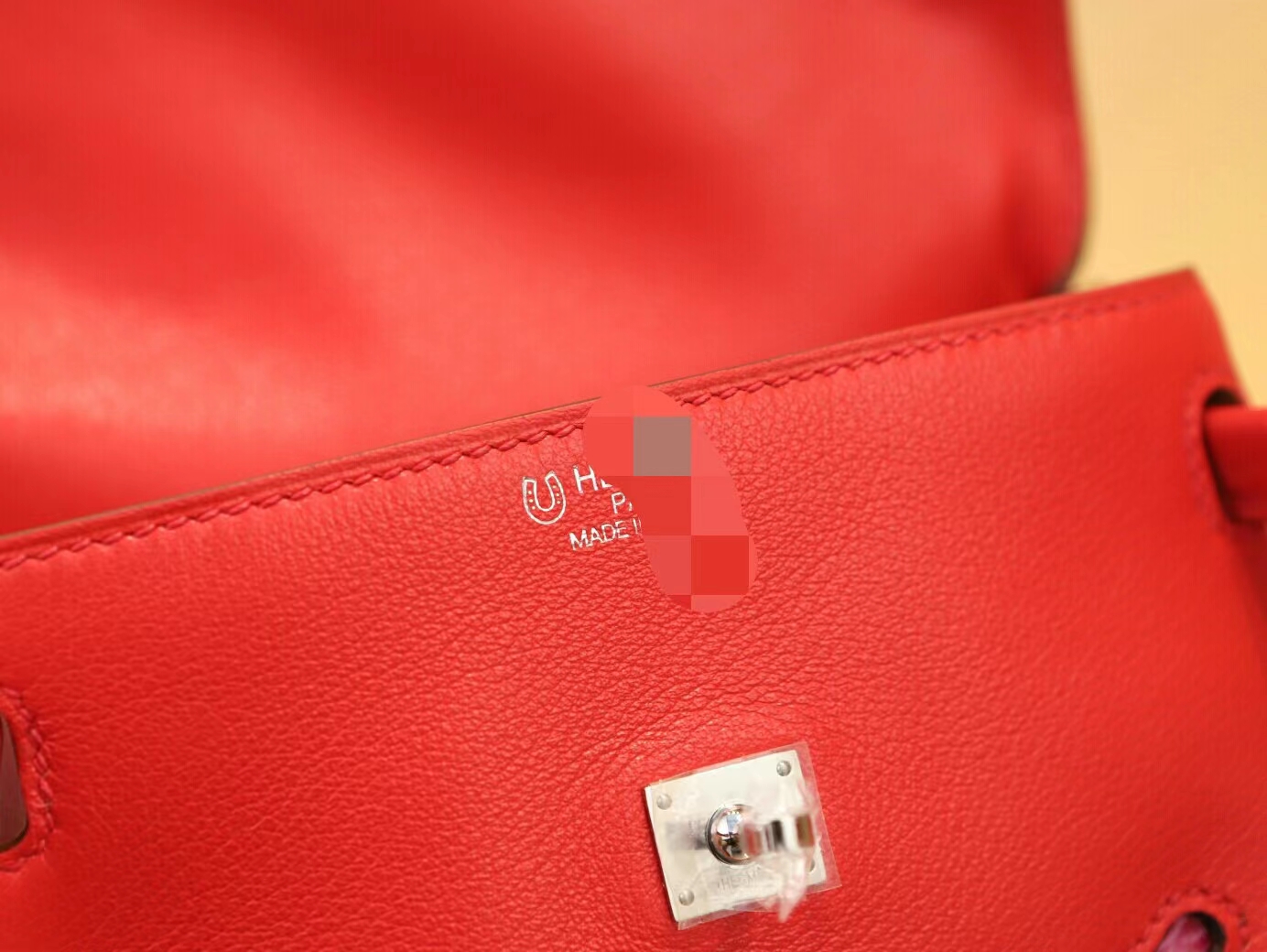 全手缝 Symode Hermes Kelly Doll 16CM S3心红色Swift皮拼J5天方夜谭粉亮面方块鳄鱼皮