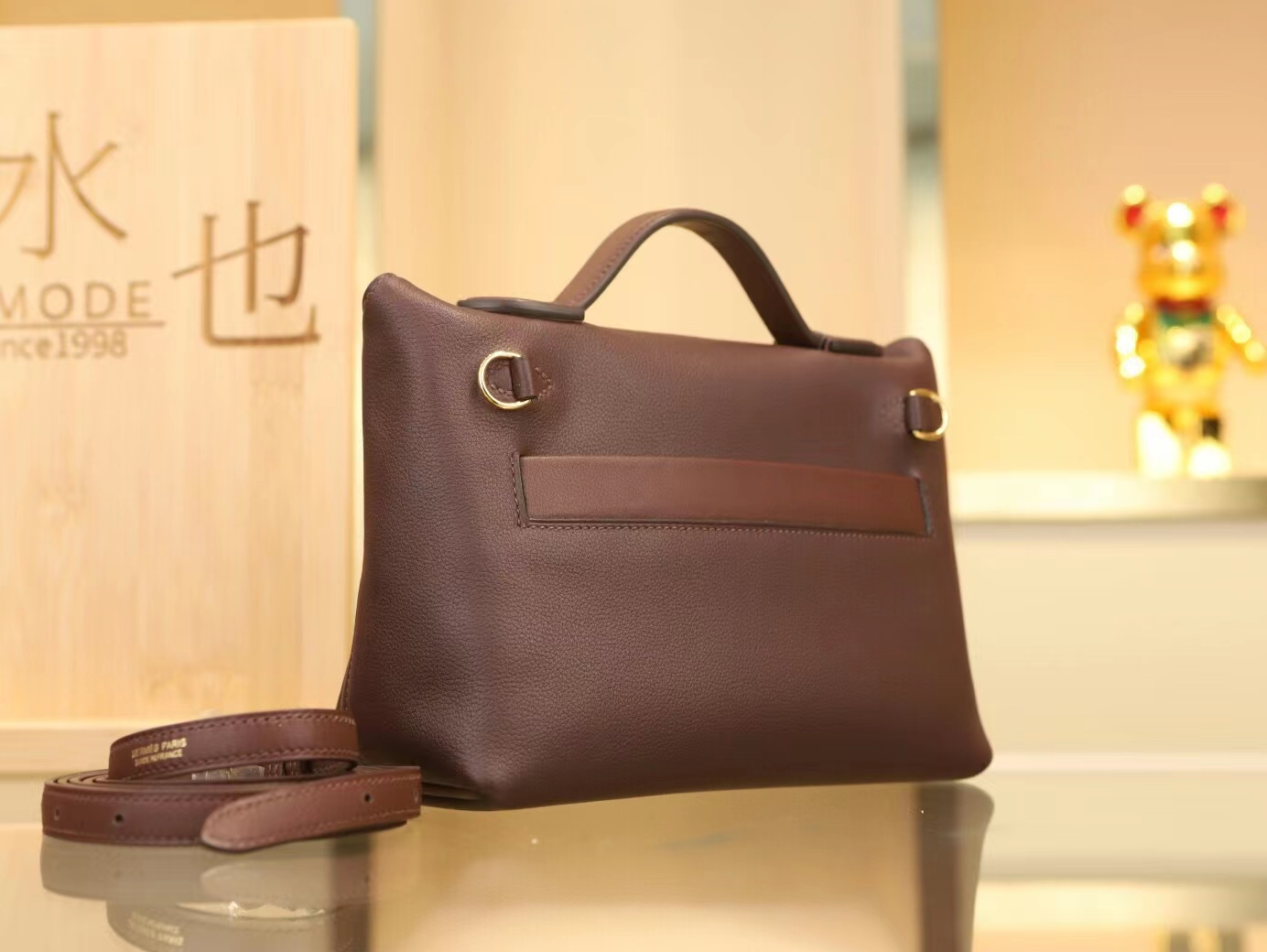 爱马仕新款女包 Hermes 0G马鞍红内拼宝石蓝Mini 2424手提单肩包