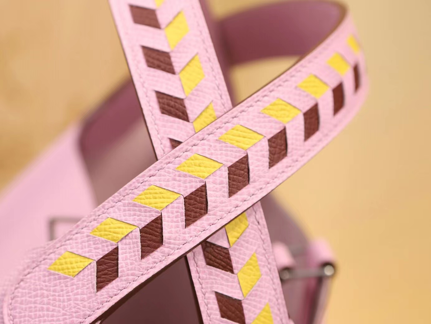 爱马仕编织手柄菜篮子包Hermes Picotin Lock Tressage De Cuir18CM X9锦葵紫