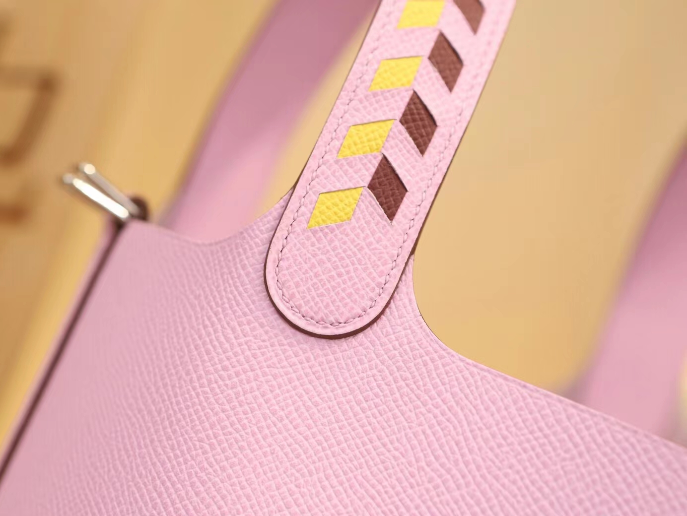 爱马仕编织手柄菜篮子包Hermes Picotin Lock Tressage De Cuir18CM X9锦葵紫