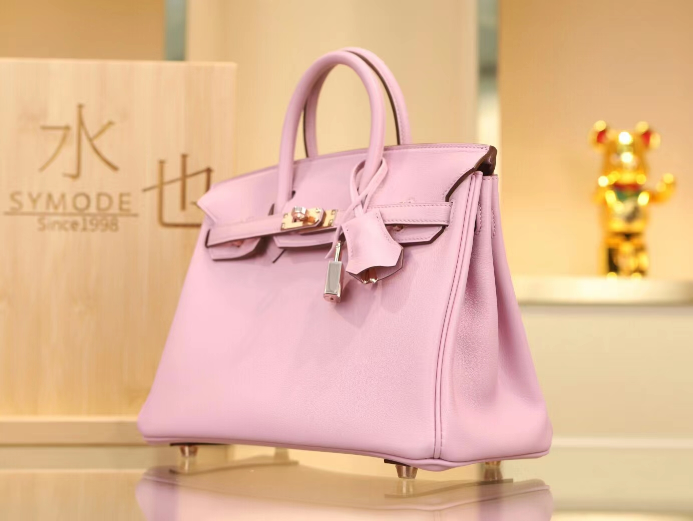 爱马仕包包官网 Hermes Birkin25CM X9 锦葵紫Swift皮铂金包 金扣