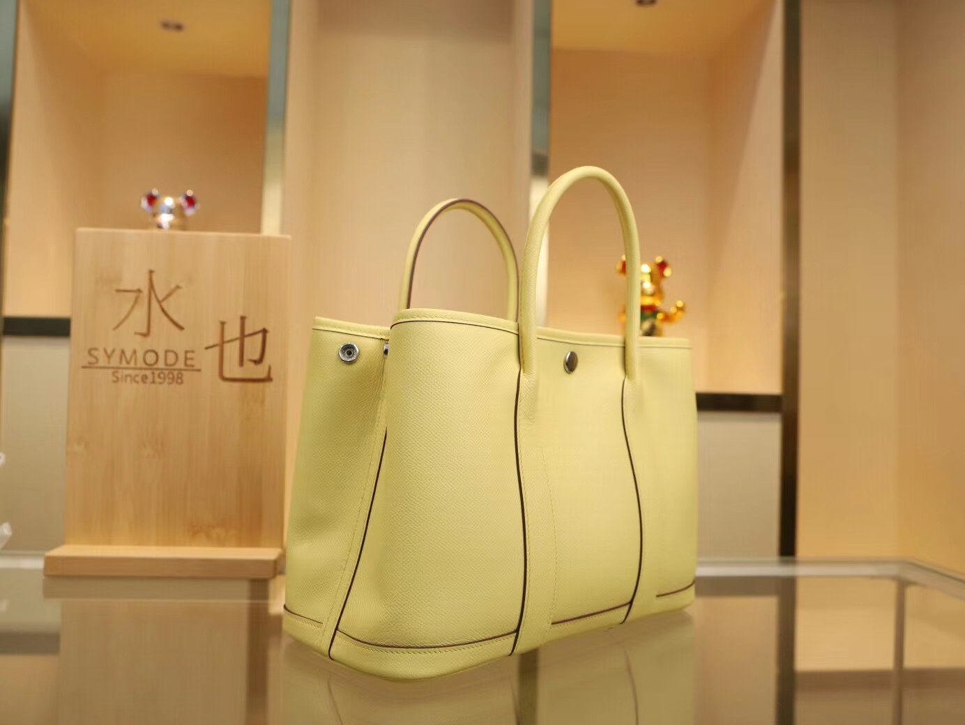 爱马仕女包价格 Hermes Garden Party30CM 1Z小鸡黄Epsom皮花园包