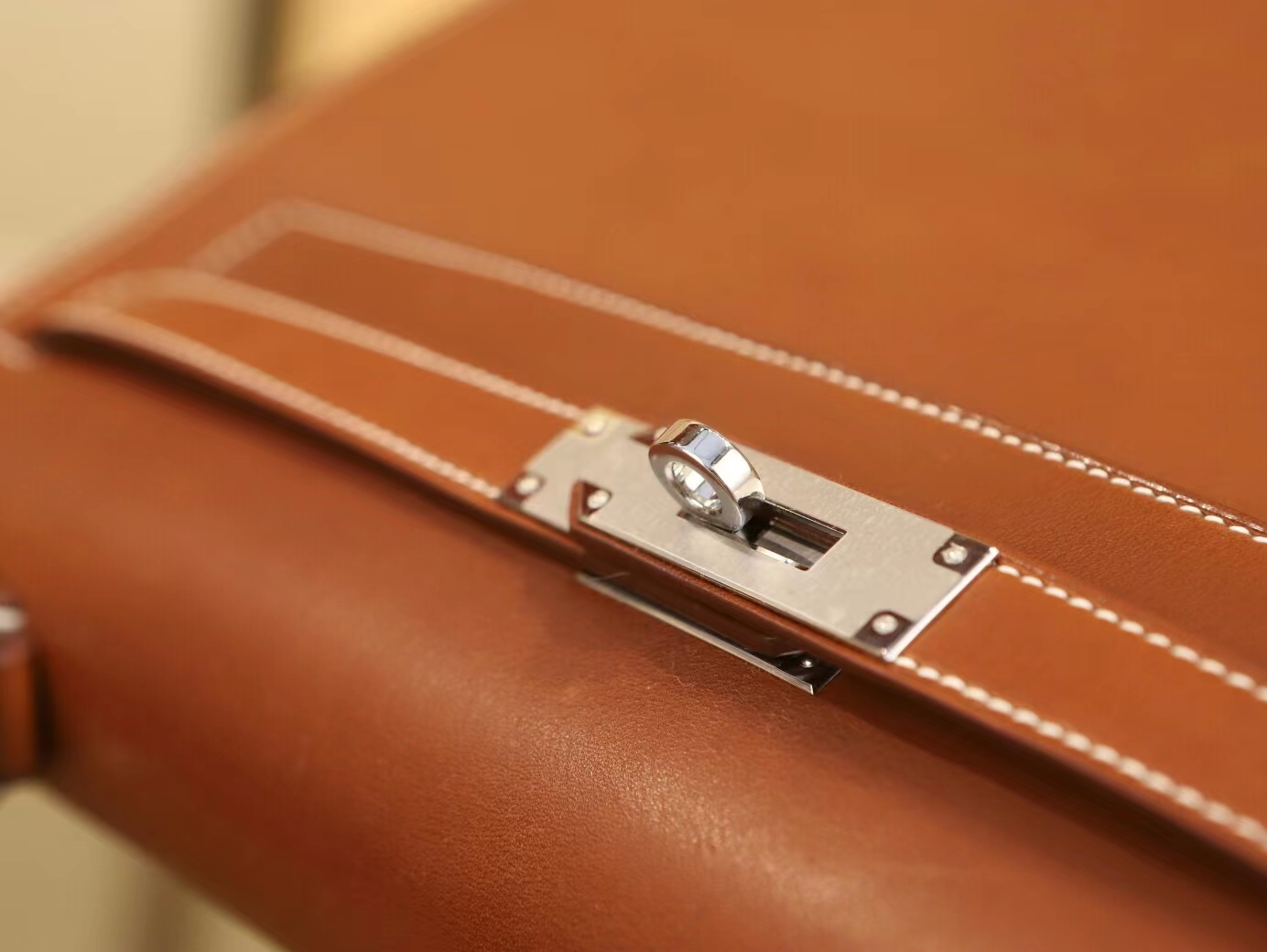 Hermes Kelly32CM 爱马仕CK34焦糖棕马鞍皮凯莉包手提女包 银扣