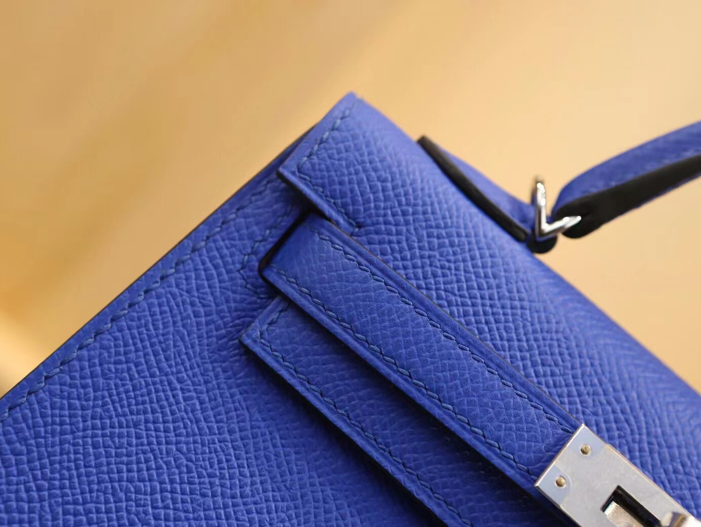 Hermes Mini Kelly 2代 爱马仕i7琉璃蓝Epsom掌纹牛皮二代迷你凯莉包