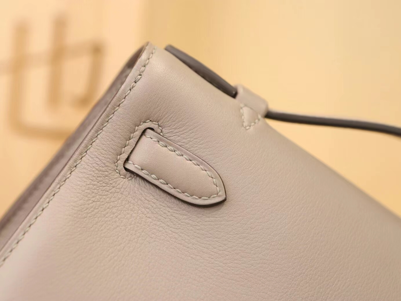爱马仕迷你凯莉包1代 Hermes M8沥青灰Swift牛皮kelly pochette 银扣