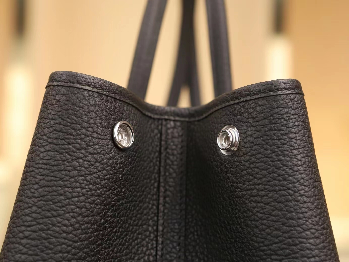Hermes Garden Party30/36CM 爱马仕黑色Negonda皮花园包手提包