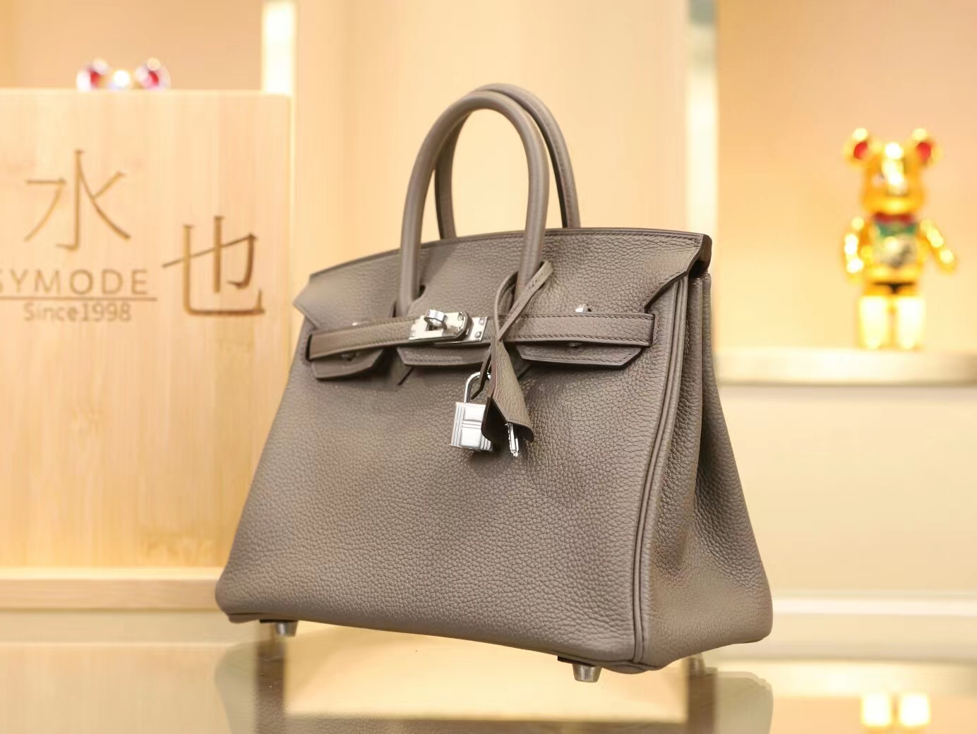 爱马仕包包官网 Hermes Birkin25CM 8F锡器灰Togo皮内缝铂金包