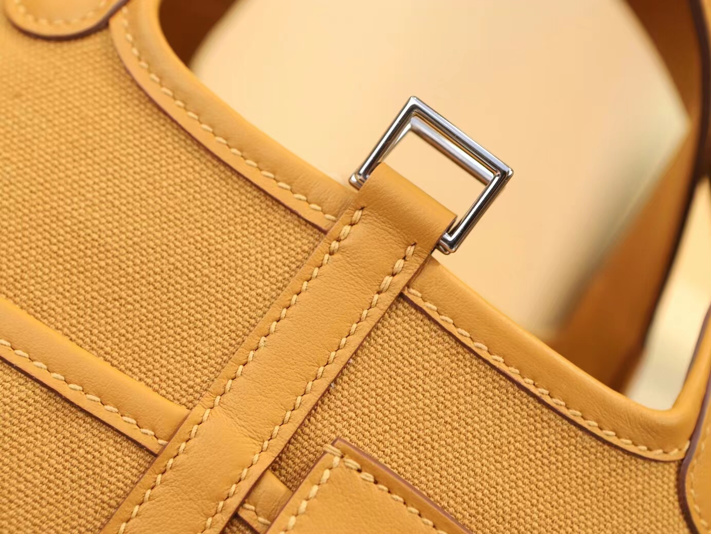 爱马仕包包定制 Hermes Picotin18CM Cargo 2S芝麻色帆布拼牛皮 银扣