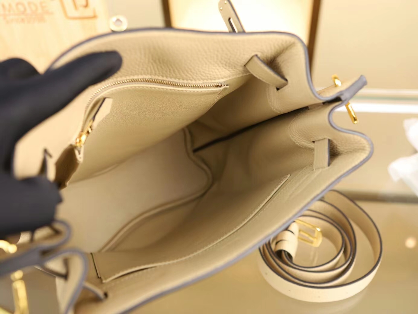 Hermes Sokelly22CM 爱马仕S2风衣灰TC牛皮单肩斜挎水桶包 金扣