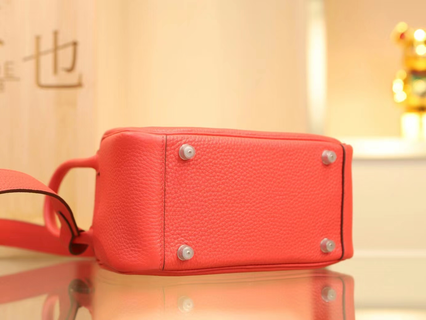 Hermes Mini Lindy19CM 爱马仕番茄红TC牛皮迷你琳迪包 银扣